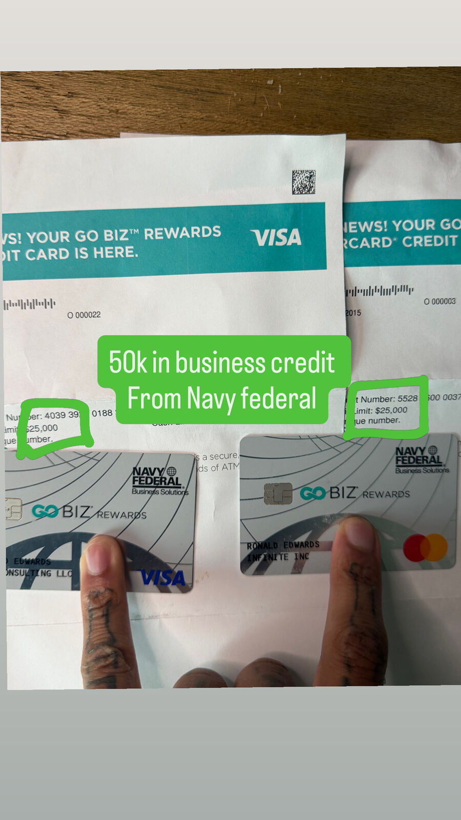 $50,000 Navy Federal Cards — Ronald Edwards