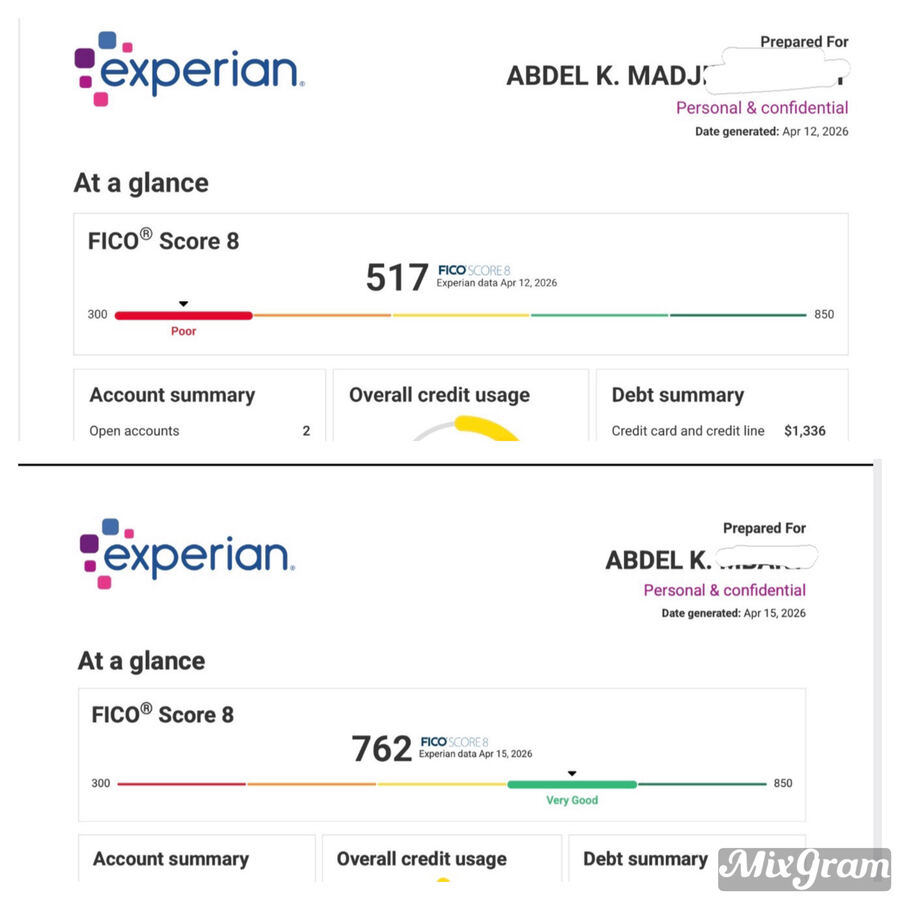 +245 Points Experian — Abdel K.