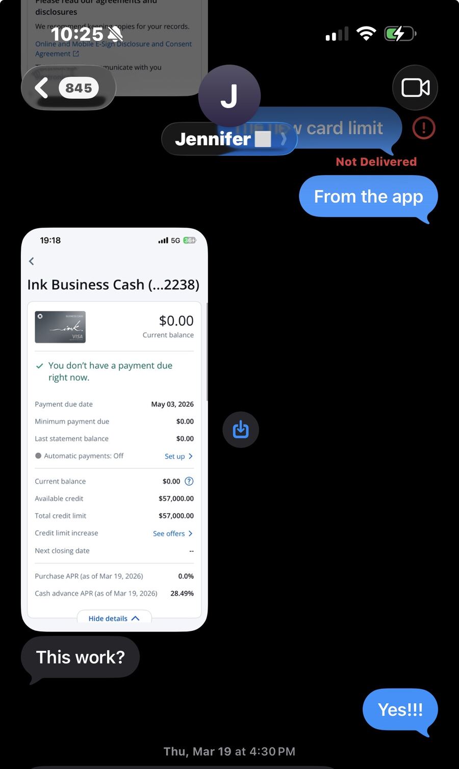 $57,000 Ink Business Credit — Jennifer