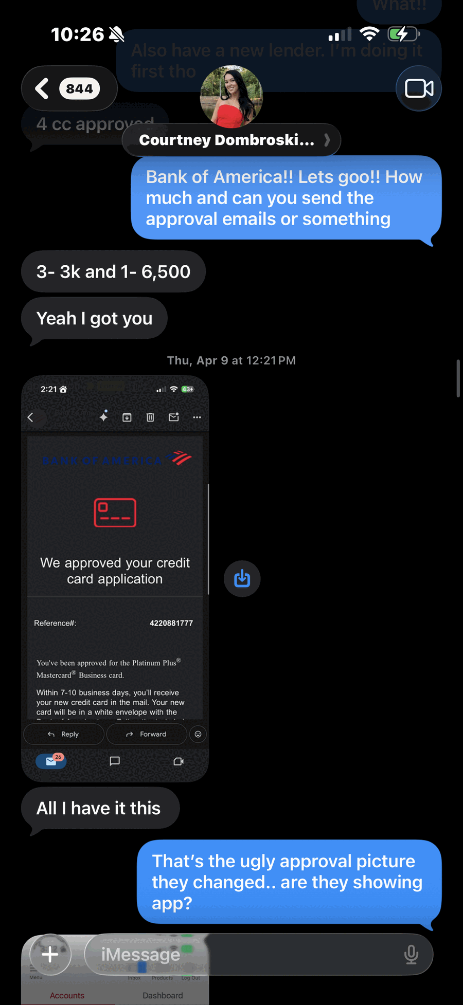 $12,500 4 BofA Cards Approved — Courtney