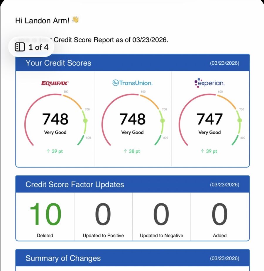 +116 Points All 3 Bureaus — Landon A.