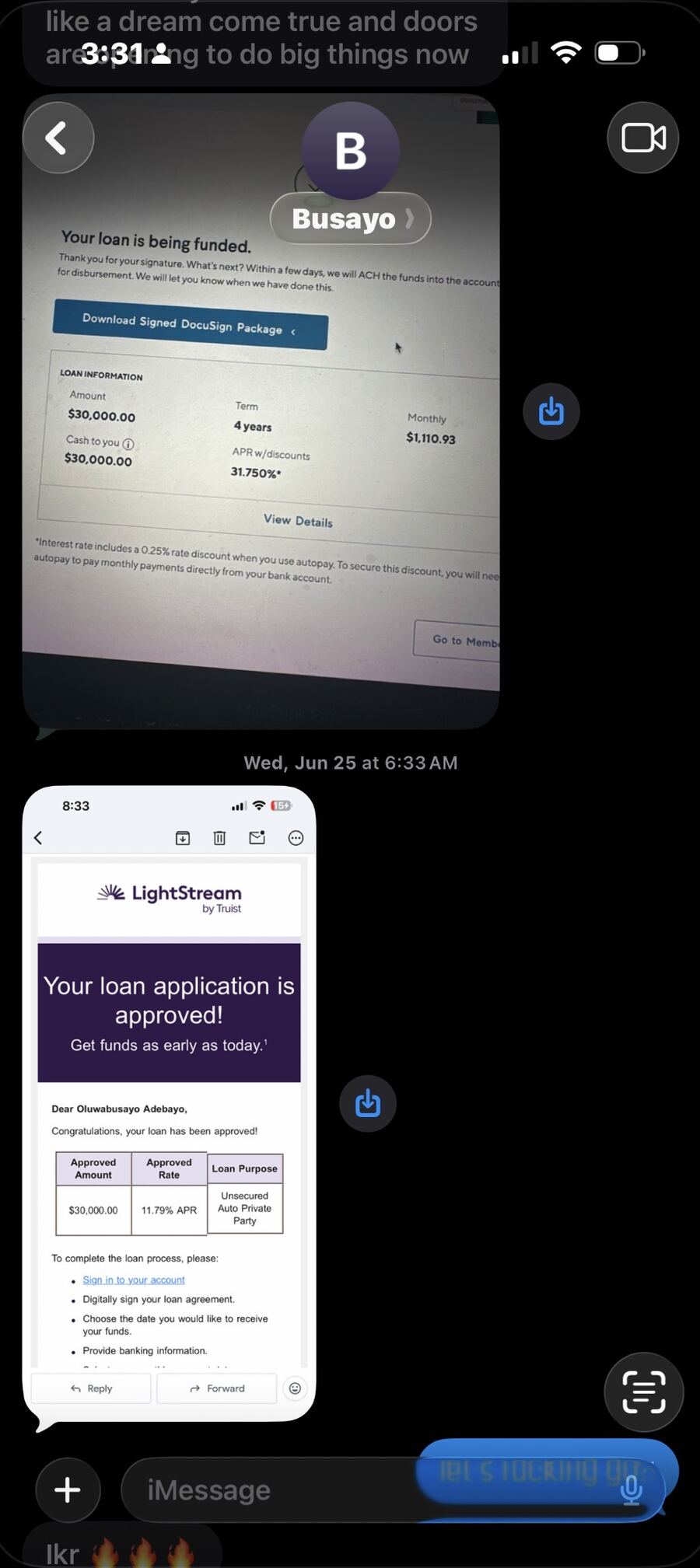 $30,000 LightStream Funded — Busayo
