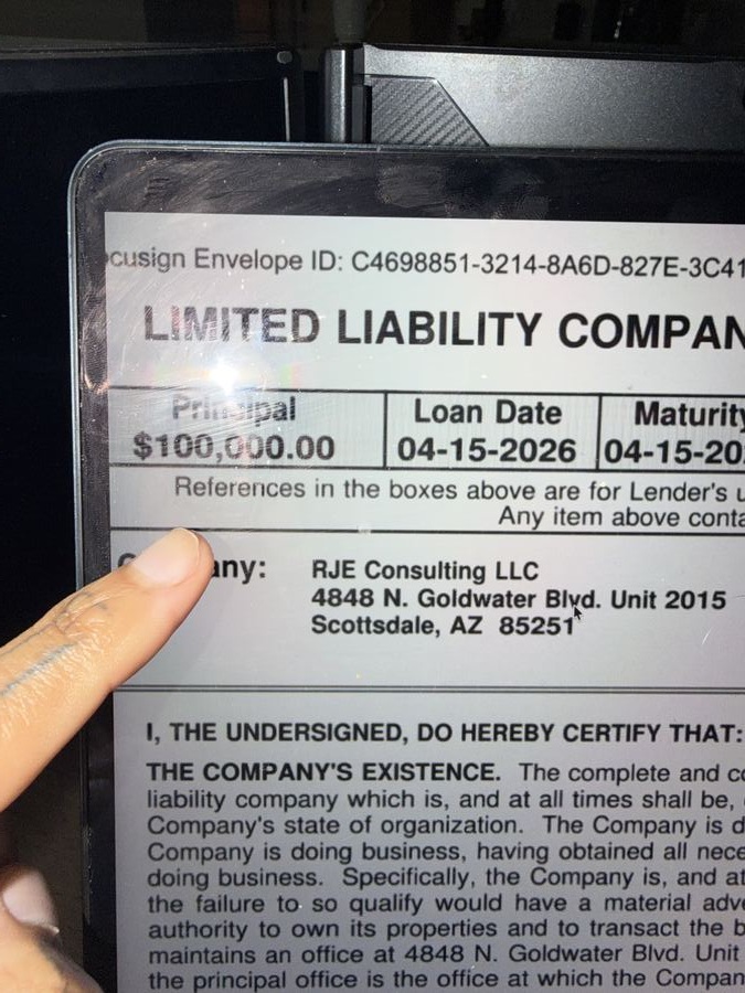 $100,000 LLC Business Loan — RJE Consulting